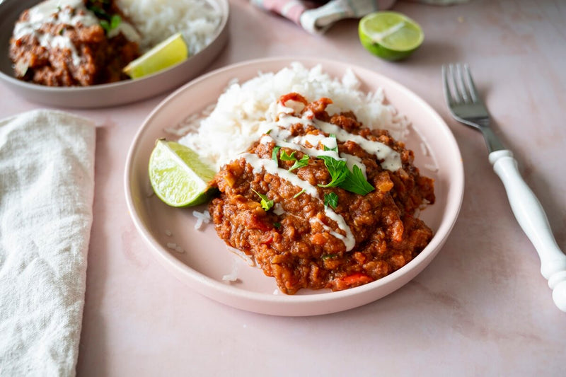 Chili sin carne à la purée de haricots