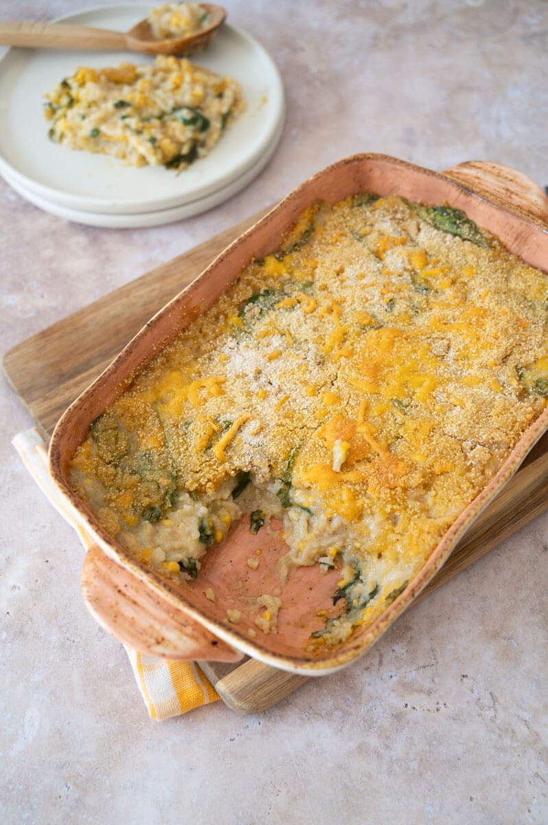 Gratin de riz avec pulpe de riz